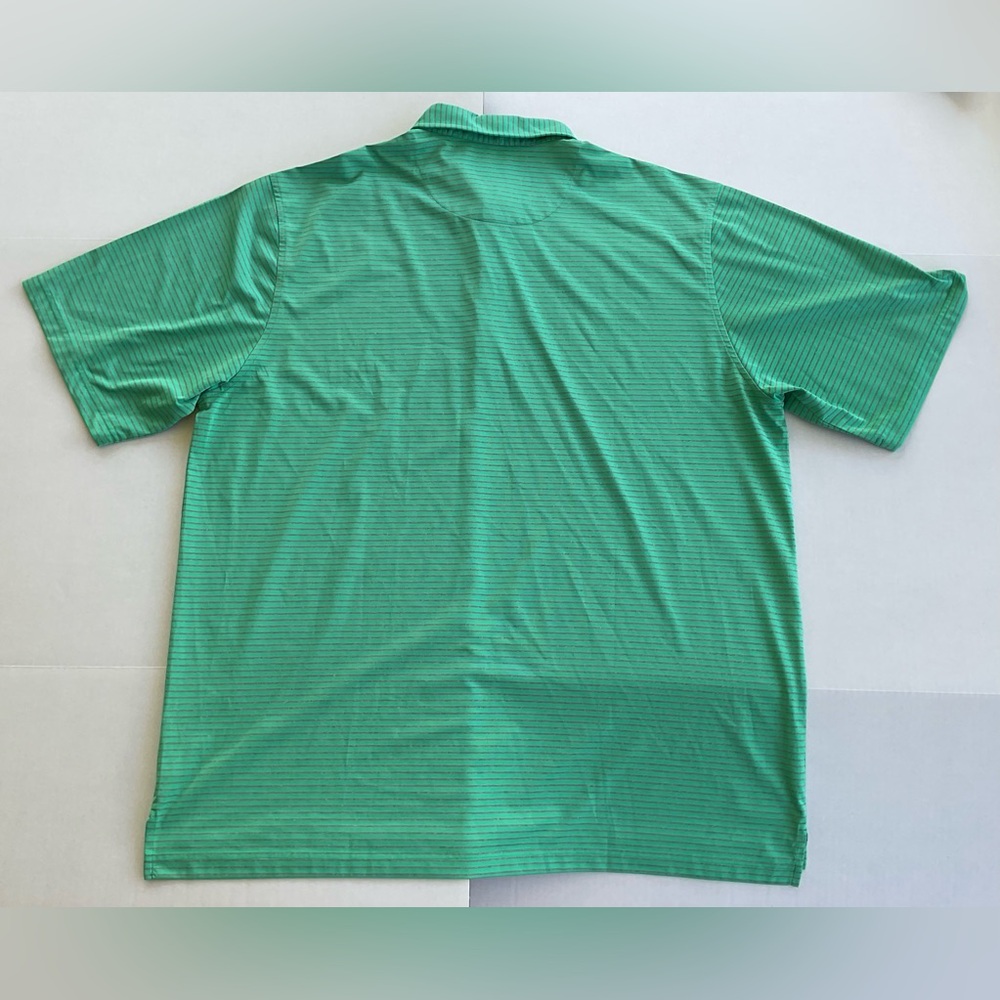 Donald Ross Polo Shirt Mens XXL Golf Performance Green Grey Striped Size XXL - Picture 3 of 3